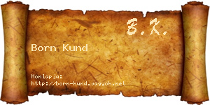 Born Kund névjegykártya